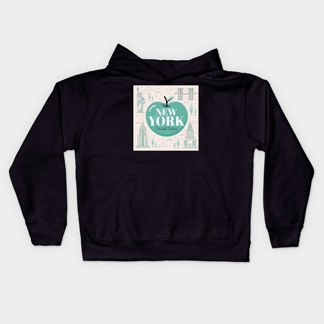 New York City Kids Hoodie by timegraf